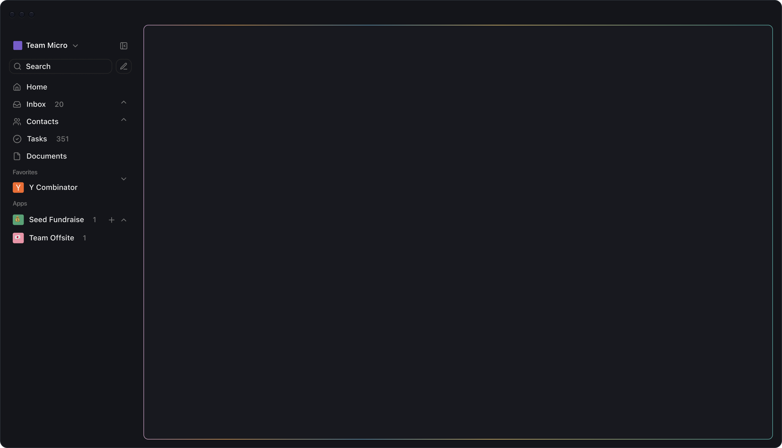 Projects interface preview